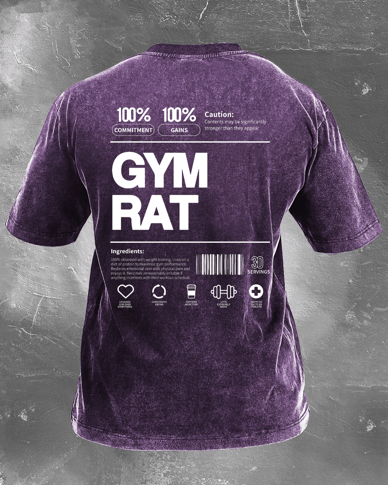 KOSZULKA GYM RAT WASHED - Ironfit PL