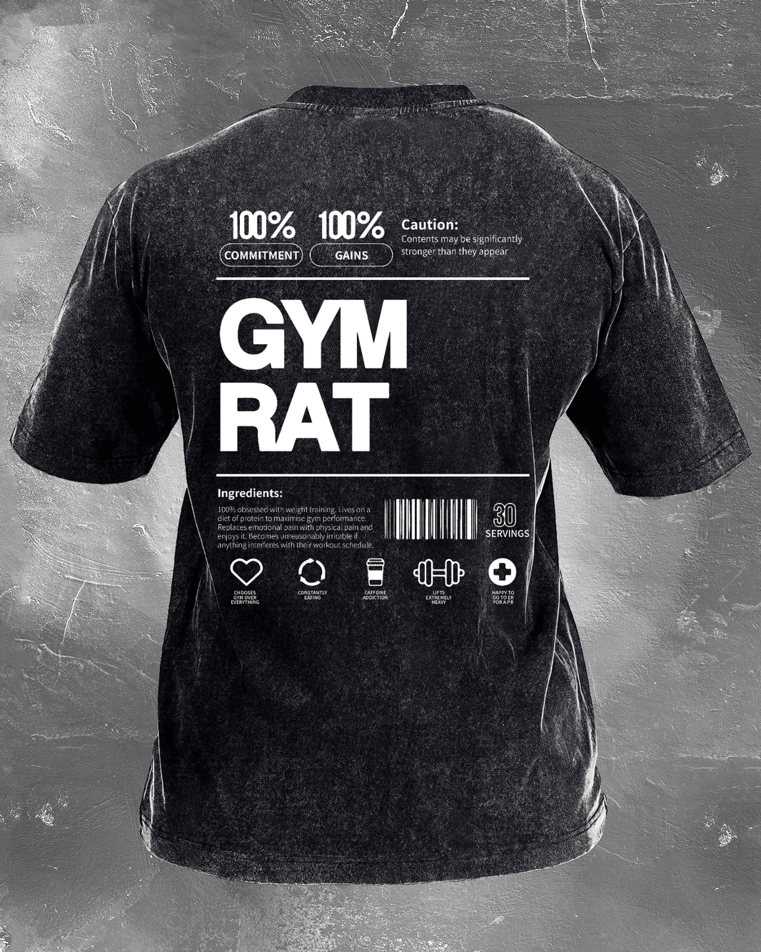 KOSZULKA GYM RAT WASHED - Ironfit PL