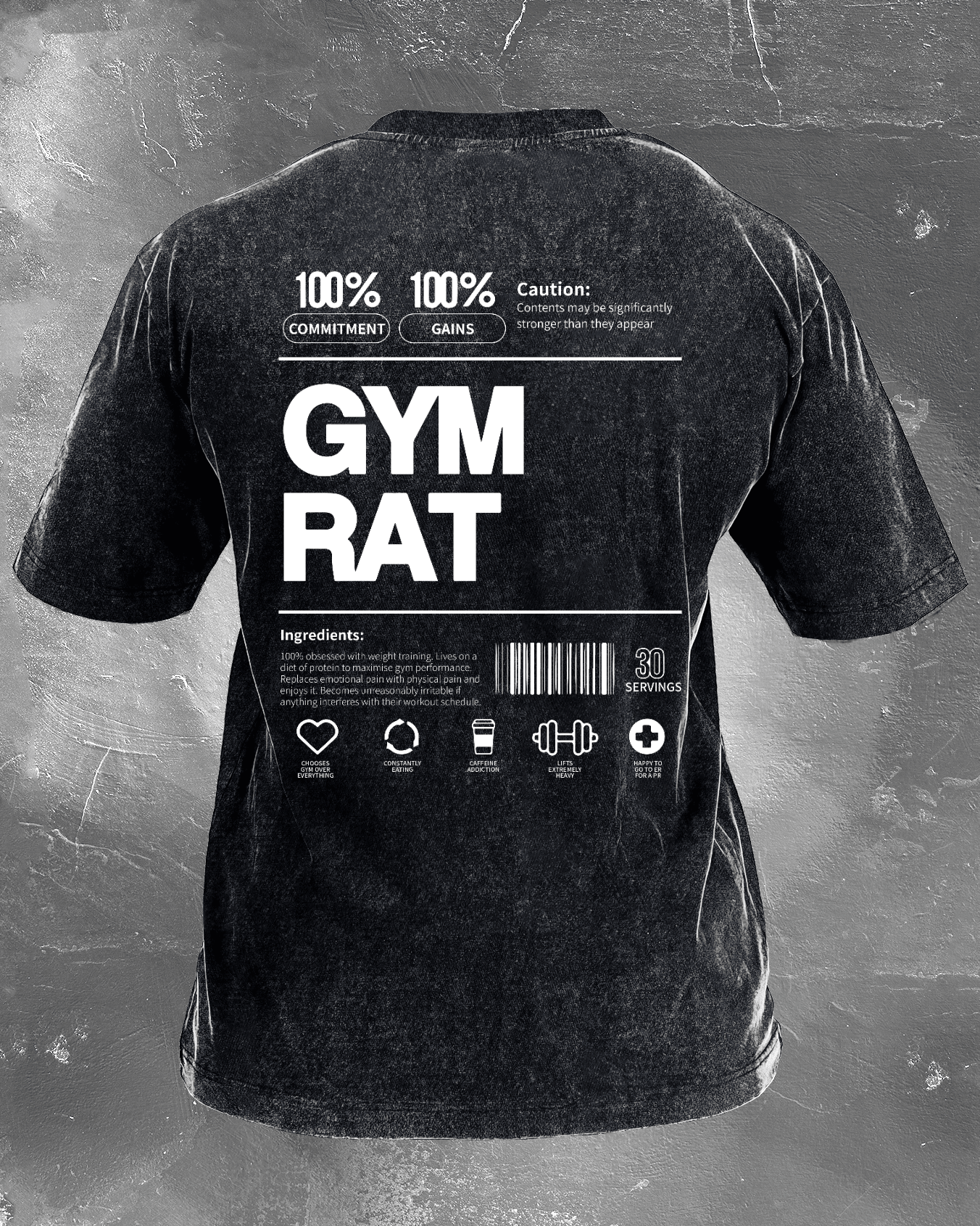 KOSZULKA GYM RAT WASHED - Ironfit PL