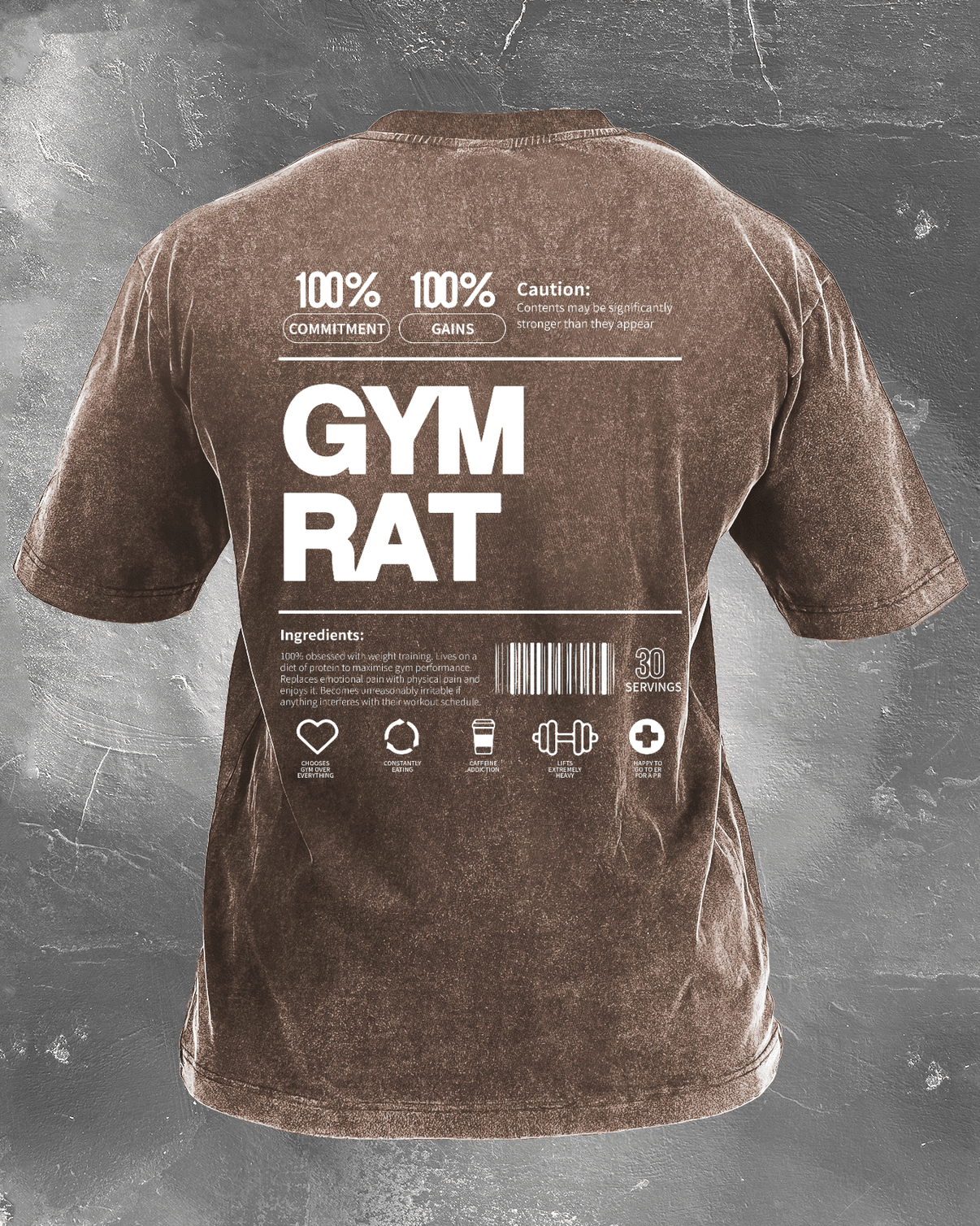 KOSZULKA GYM RAT WASHED - Ironfit PL