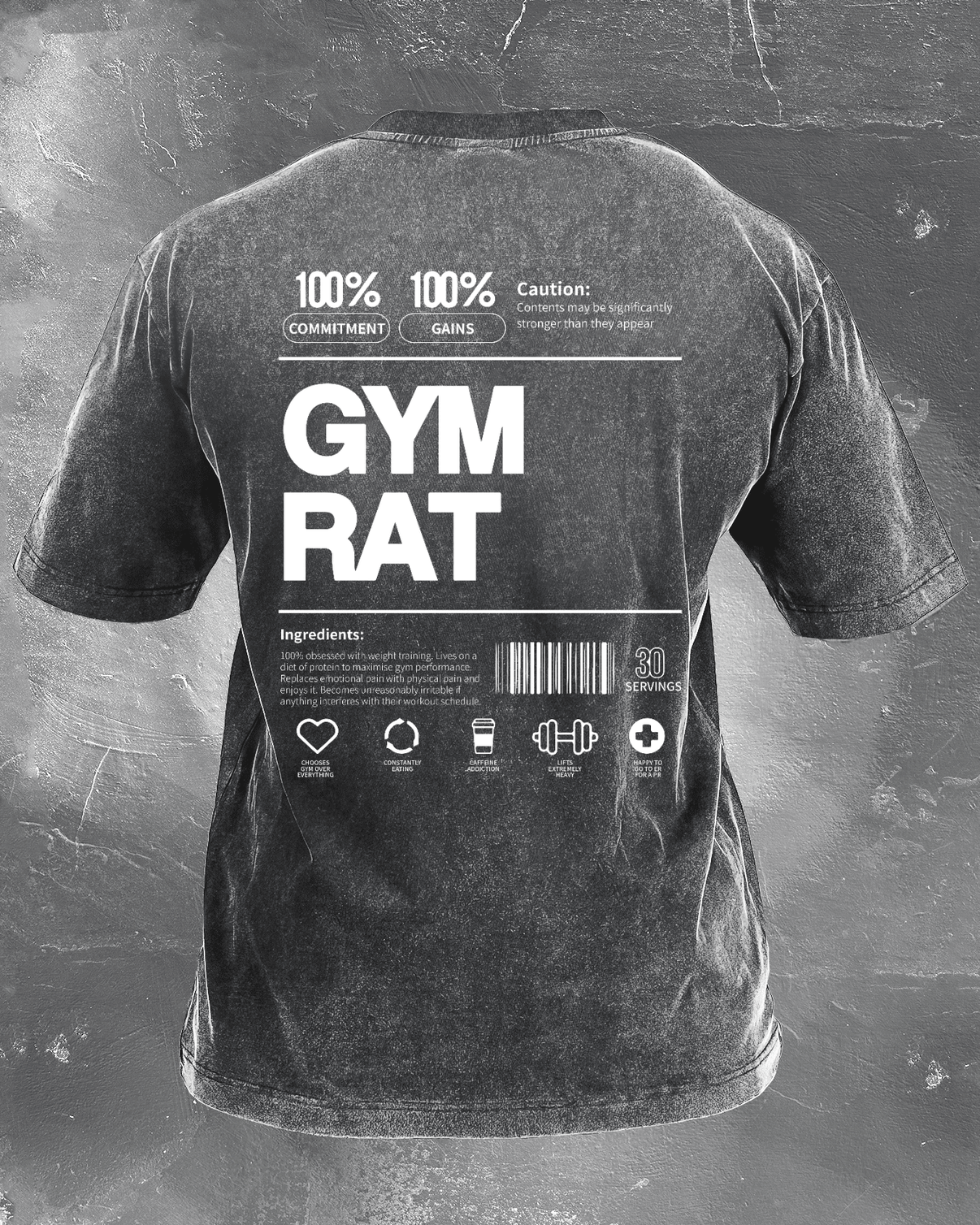 KOSZULKA GYM RAT WASHED - Ironfit PL