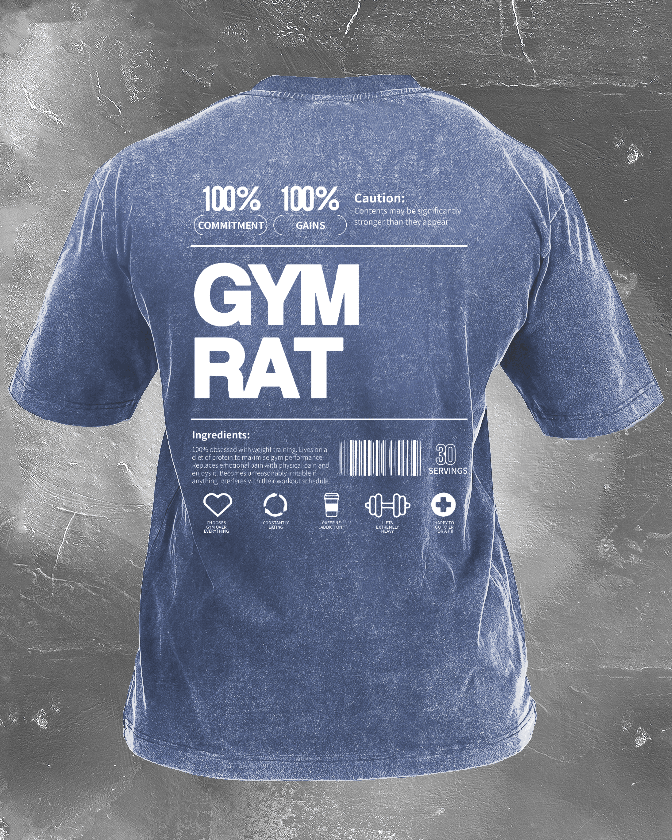 KOSZULKA GYM RAT WASHED - Ironfit PL