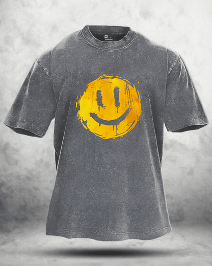 KOSZULKA HAPPY SMILEY WASHED - Ironfit PL