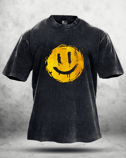 KOSZULKA HAPPY SMILEY WASHED - Ironfit PL