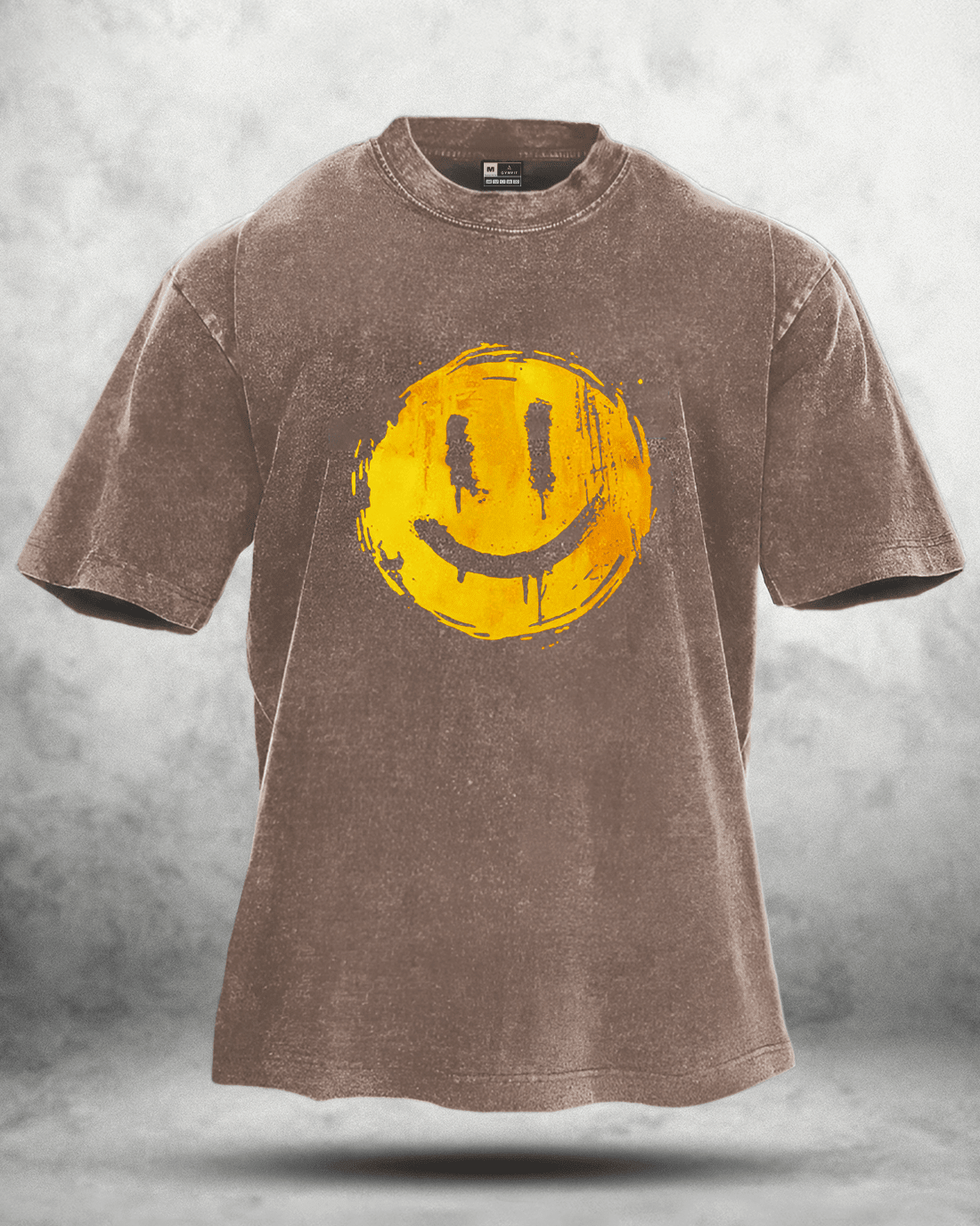 KOSZULKA HAPPY SMILEY WASHED - Ironfit PL