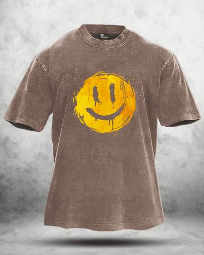 KOSZULKA HAPPY SMILEY WASHED - Ironfit PL