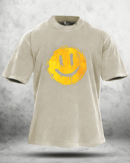 KOSZULKA HAPPY SMILEY WASHED - Ironfit PL