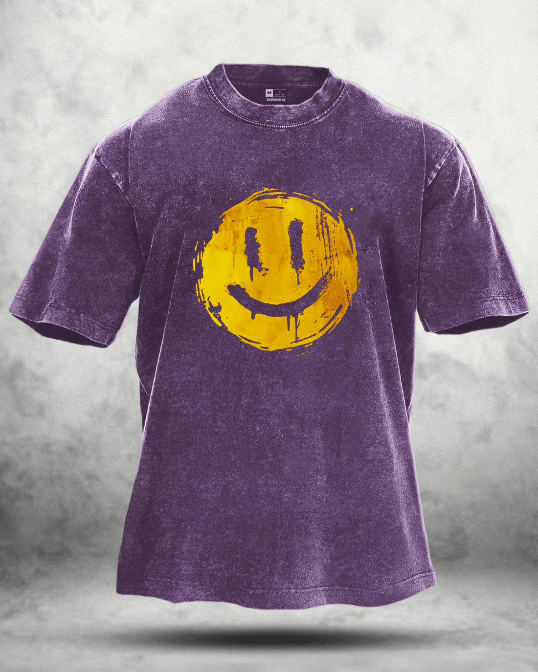 KOSZULKA HAPPY SMILEY WASHED - Ironfit PL
