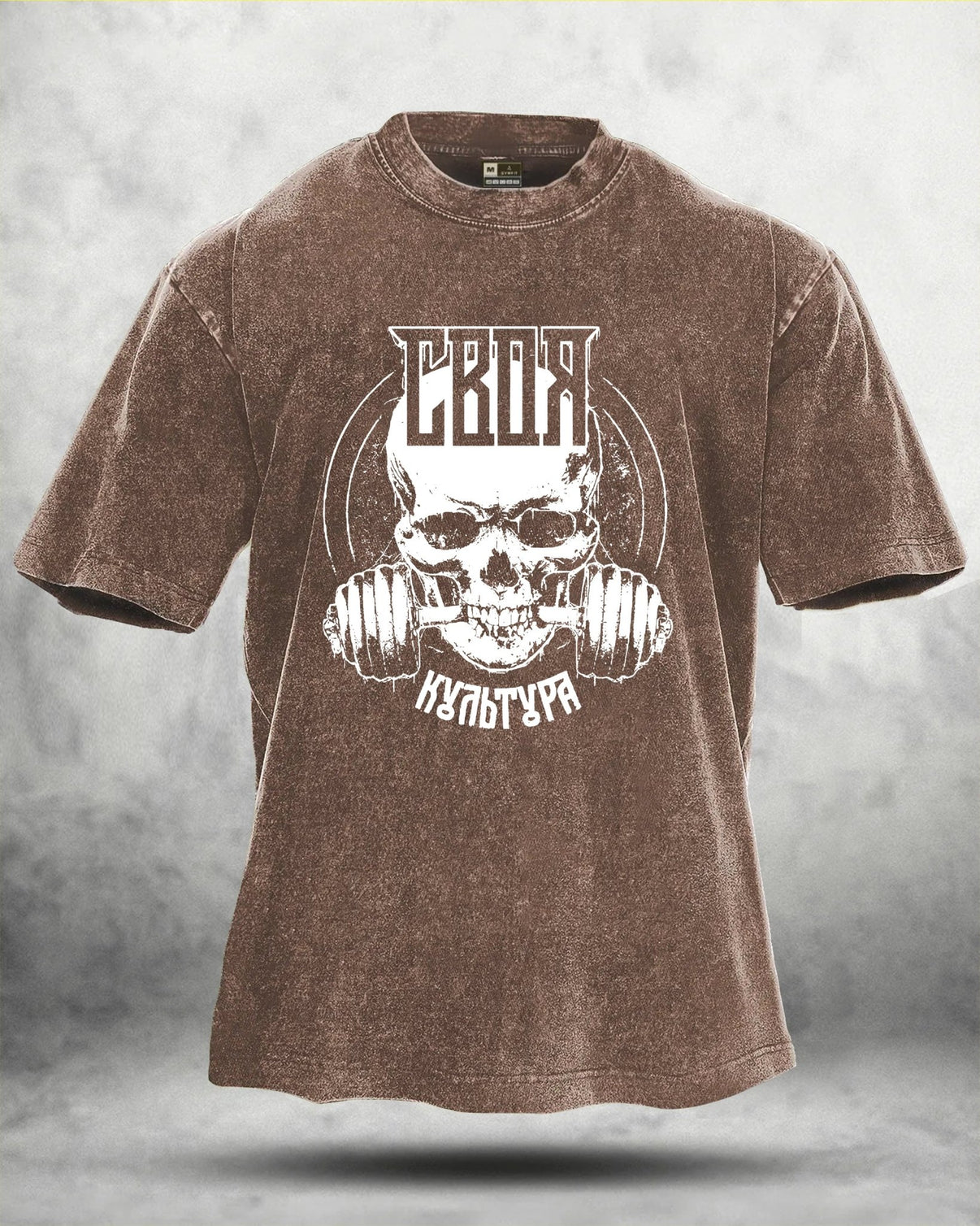 KOSZULKA IRONFIT GYM SKULL WASHED - Ironfit PL