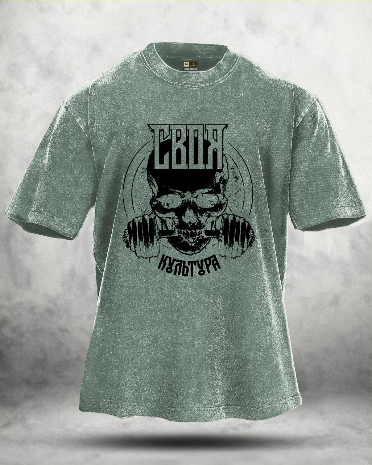 KOSZULKA IRONFIT GYM SKULL WASHED - Ironfit PL