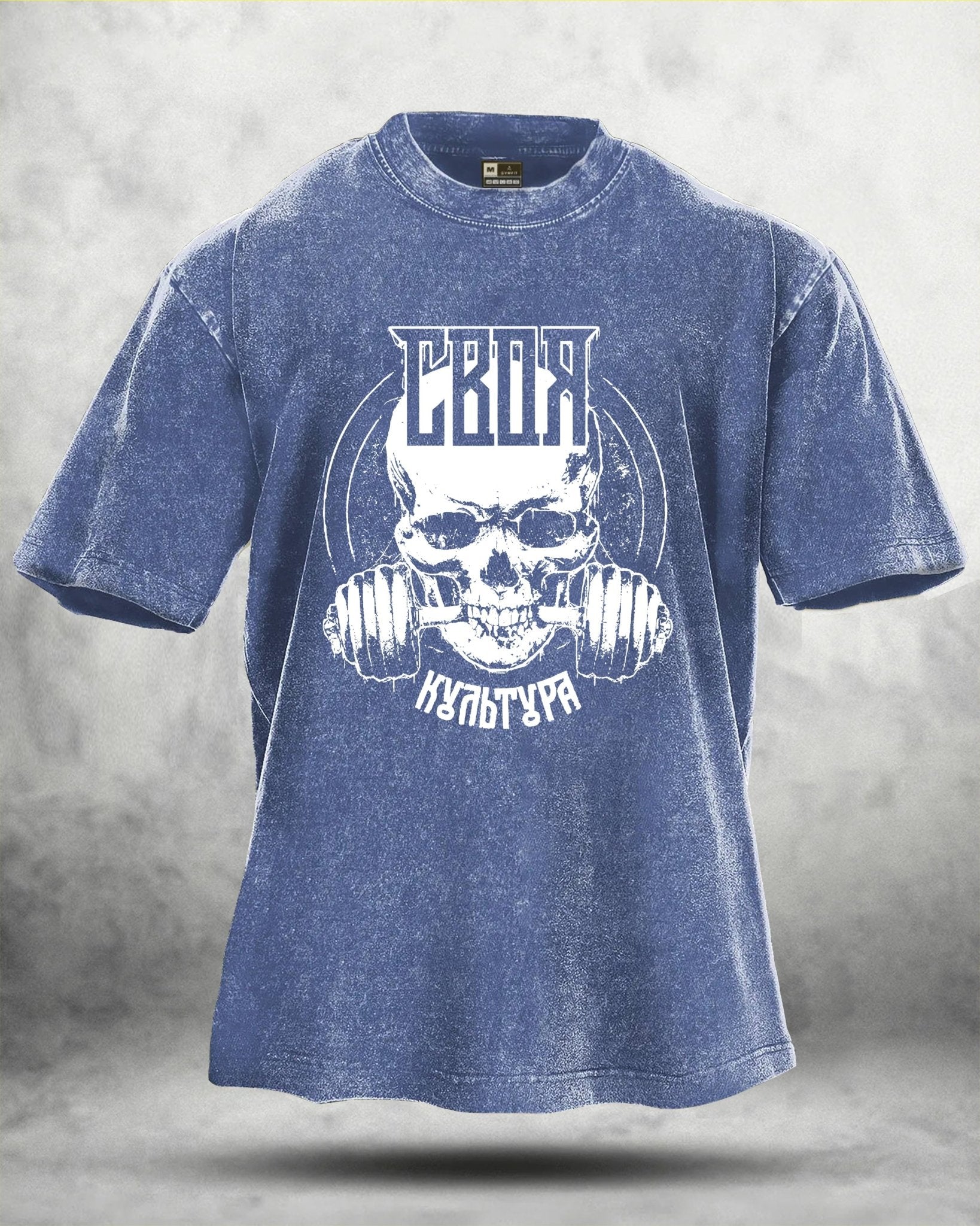KOSZULKA IRONFIT GYM SKULL WASHED - Ironfit PL