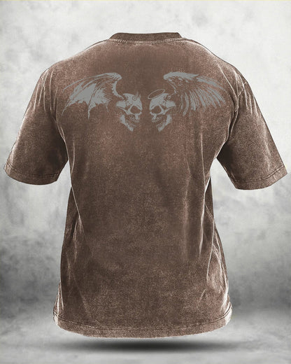 KOSZULKA IRONFIT SKUL WING WASHED - Ironfit PL