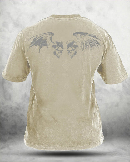KOSZULKA IRONFIT SKUL WING WASHED - Ironfit PL