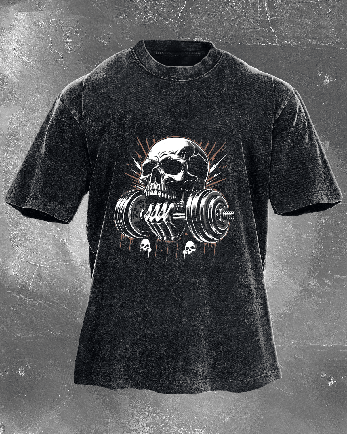 KOSZULKA LIFTING SKULL WASHED - Ironfit PL