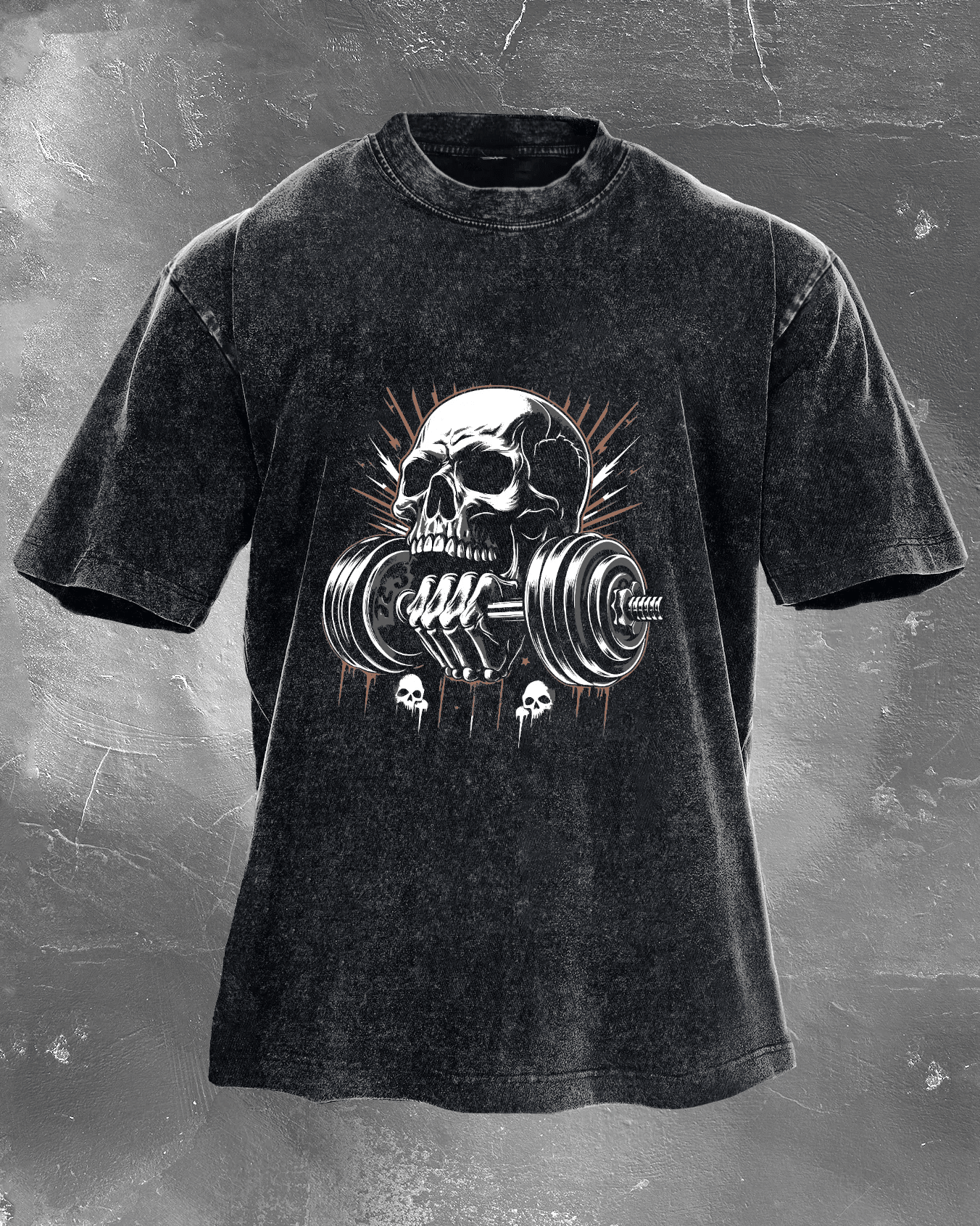 KOSZULKA LIFTING SKULL WASHED - Ironfit PL