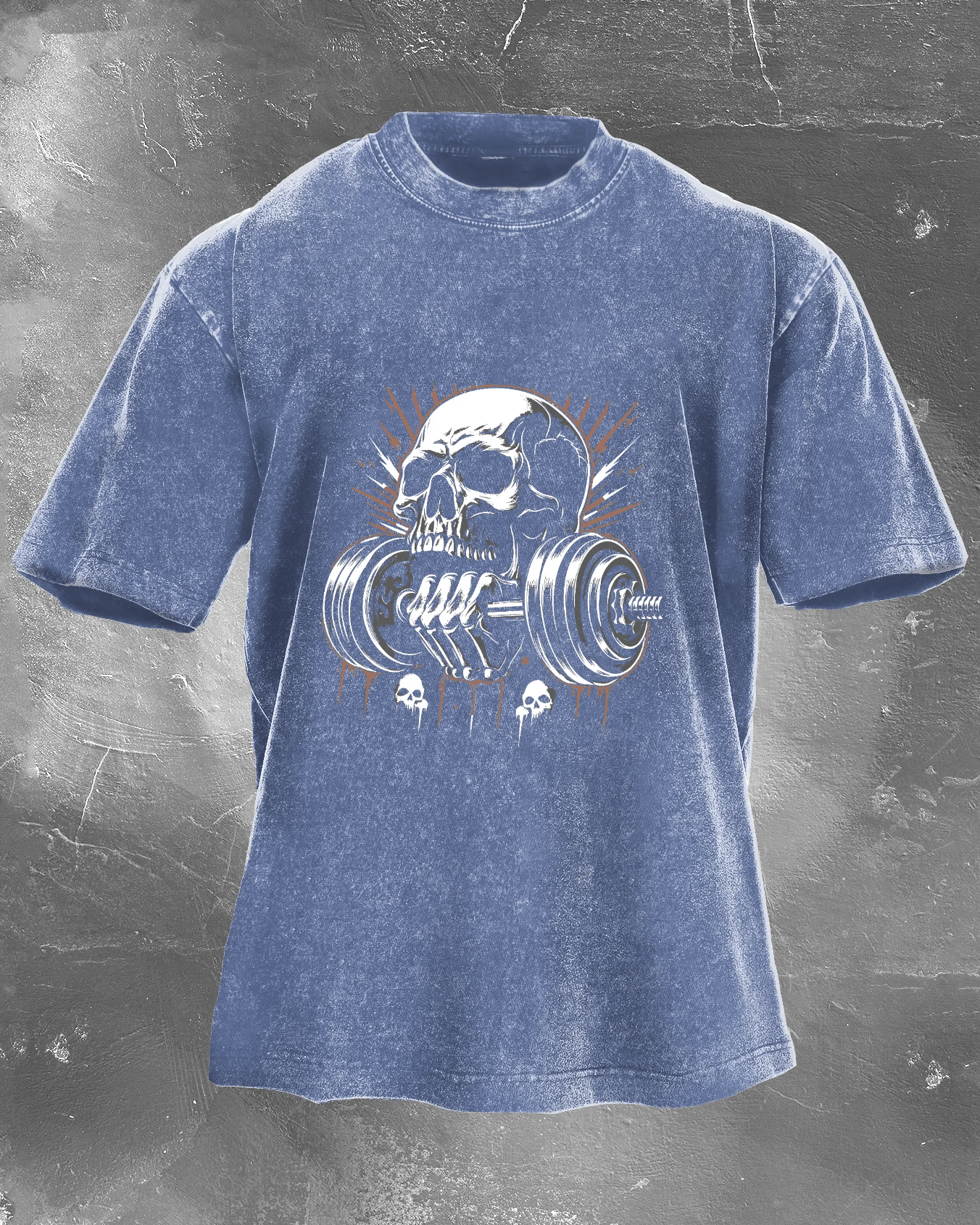 KOSZULKA LIFTING SKULL WASHED - Ironfit PL