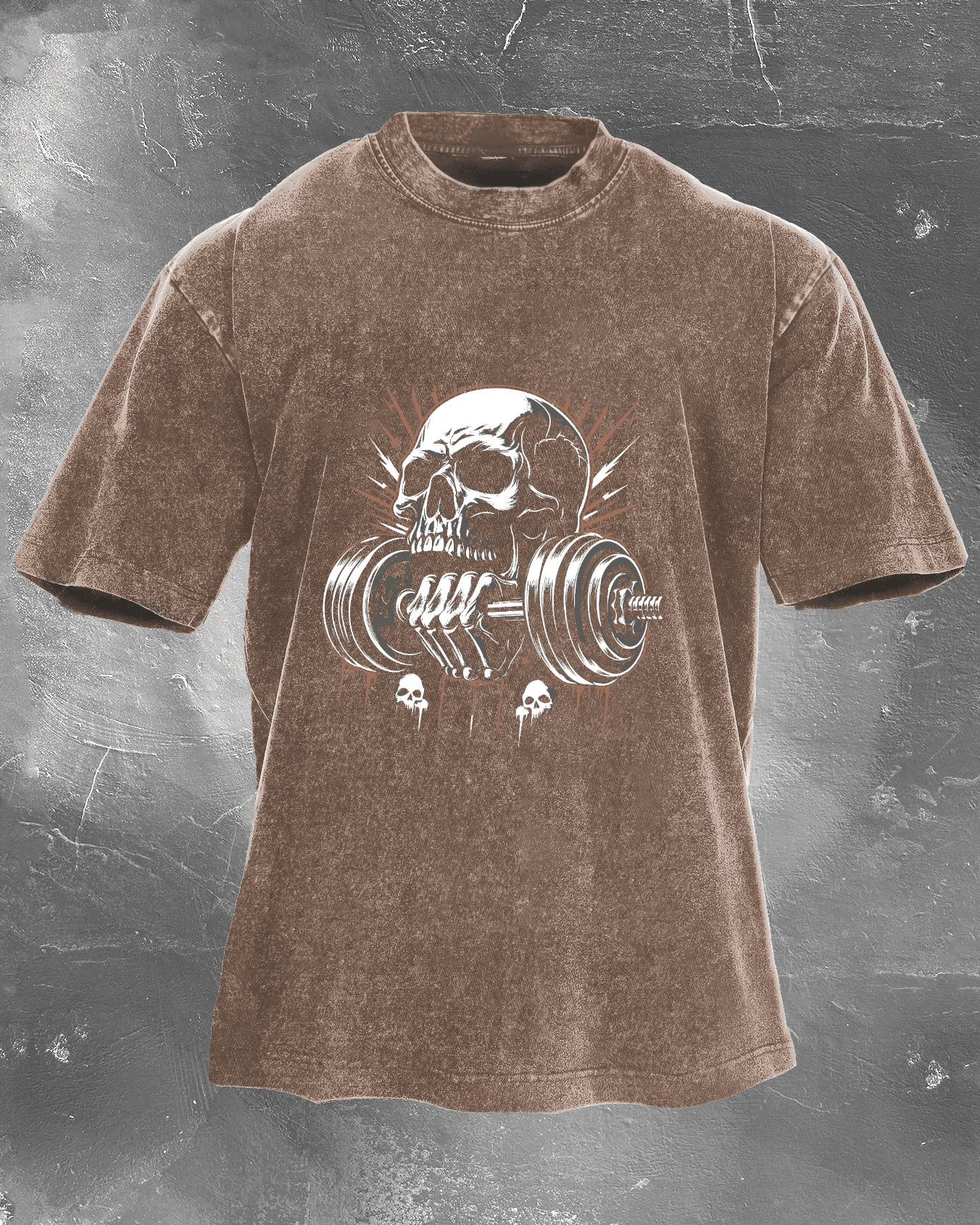 KOSZULKA LIFTING SKULL WASHED - Ironfit PL