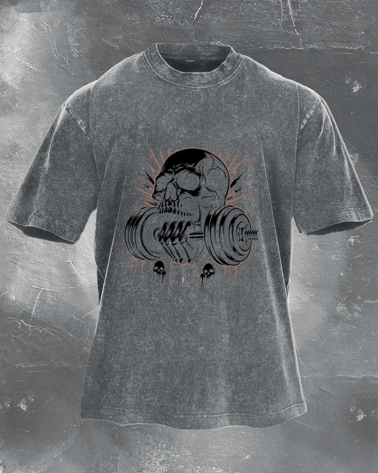KOSZULKA LIFTING SKULL WASHED - Ironfit PL
