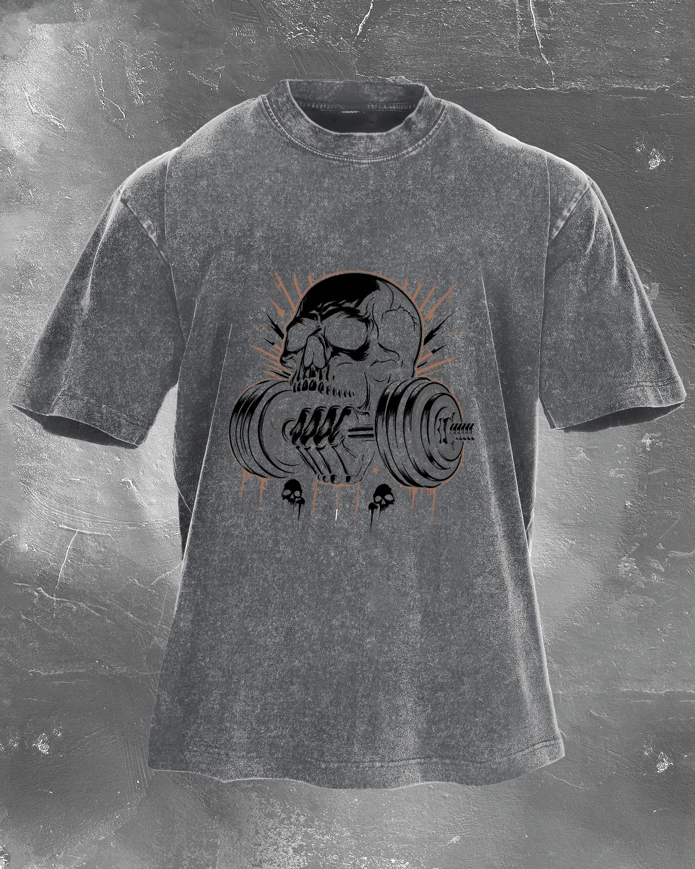 KOSZULKA LIFTING SKULL WASHED - Ironfit PL