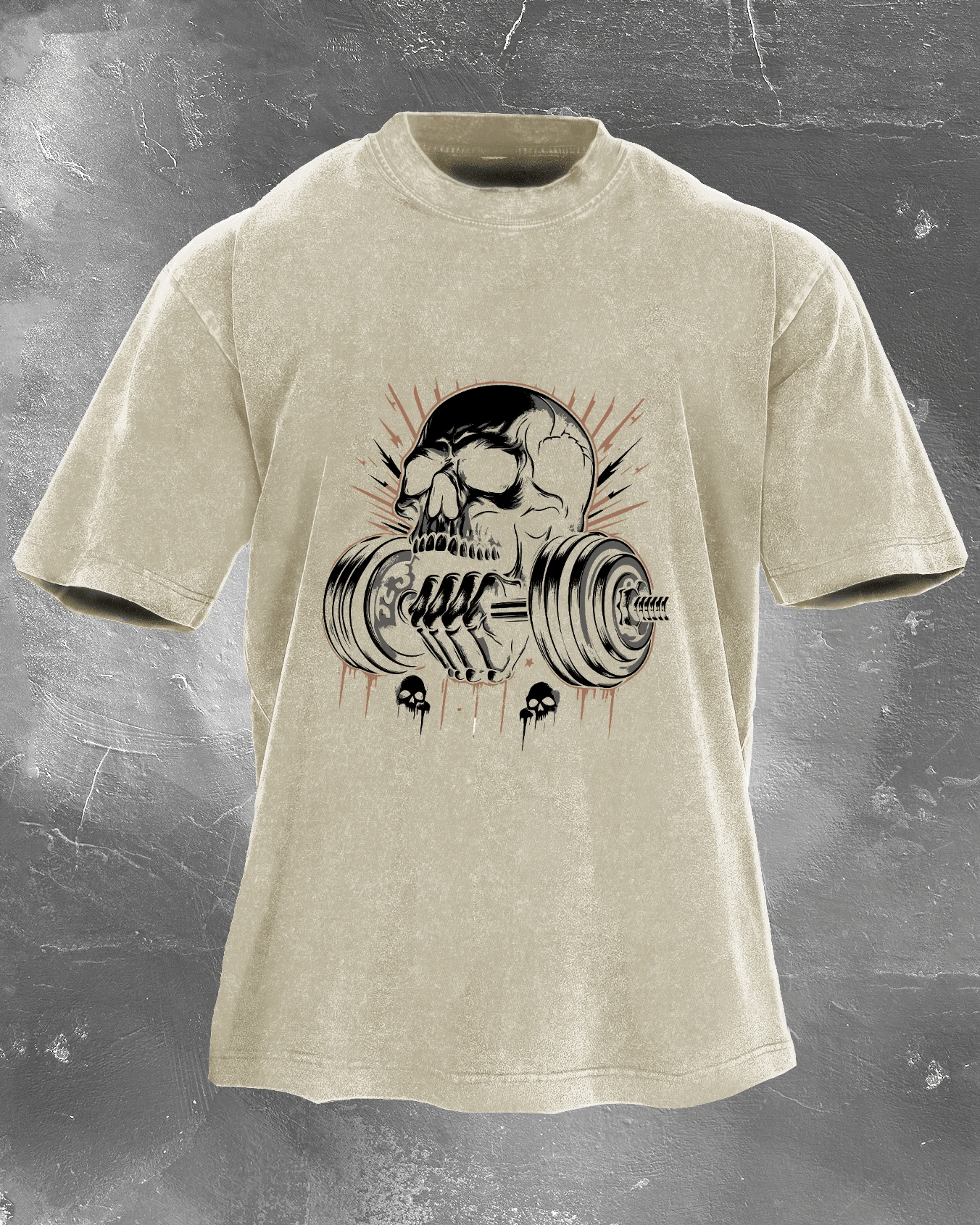 KOSZULKA LIFTING SKULL WASHED - Ironfit PL