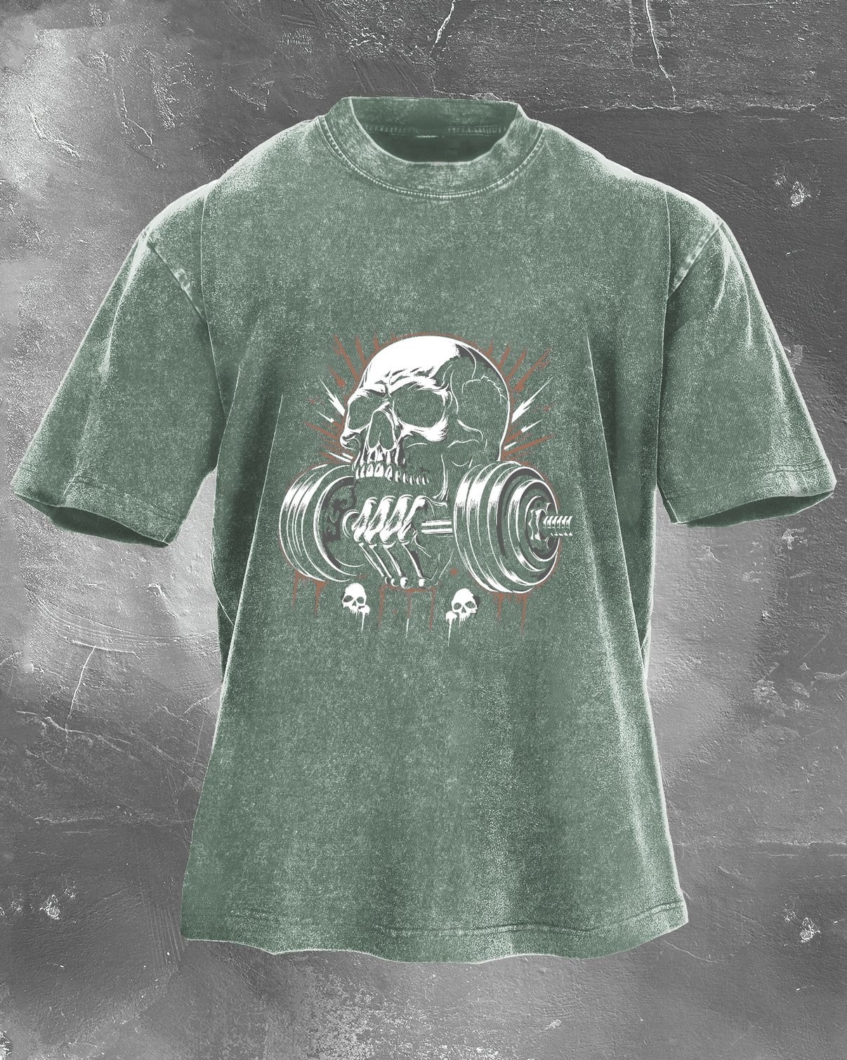 KOSZULKA LIFTING SKULL WASHED - Ironfit PL