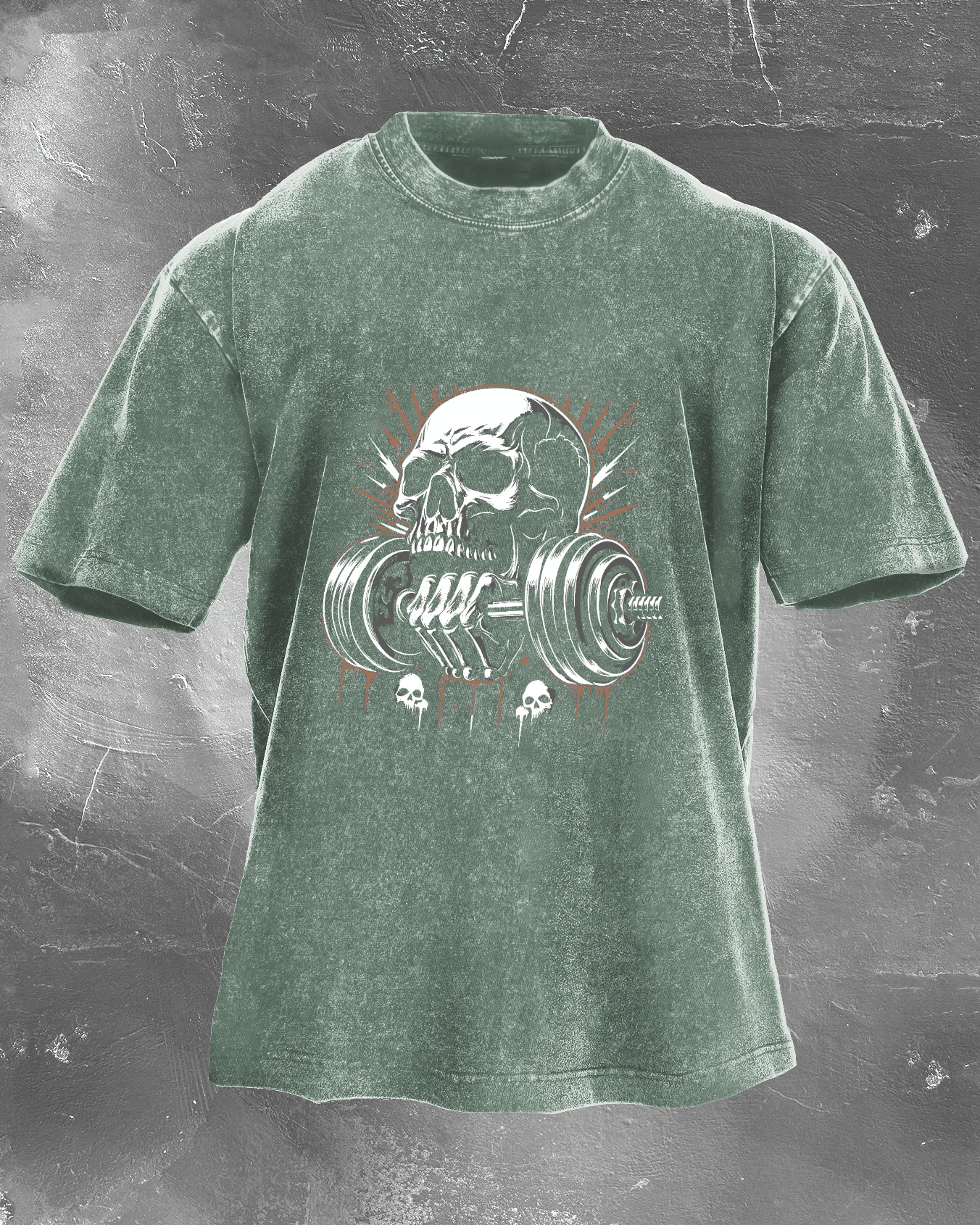 KOSZULKA LIFTING SKULL WASHED - Ironfit PL