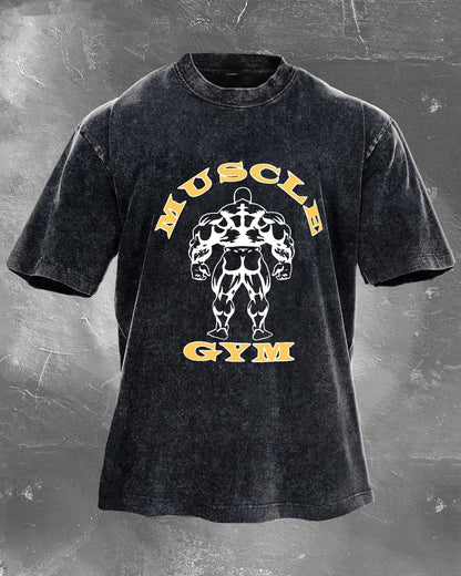 KOSZULKA MUSCLE GYM WASHED - Ironfit PL