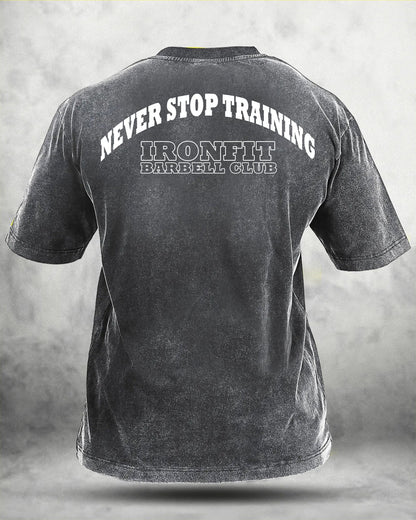 KOSZULKA NEVER STOP TRAINING WASHED - Ironfit PL
