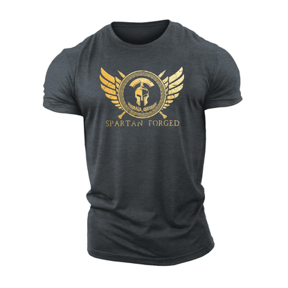 Koszulka Spartan Forged Chest Emblem Gold - Gym - Ironfit PL