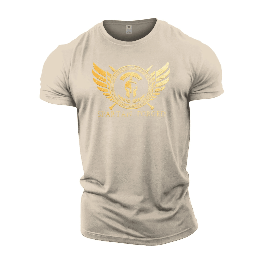 Koszulka Spartan Forged Chest Emblem Gold - Gym - Ironfit PL