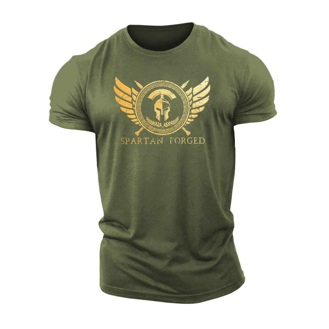 Koszulka Spartan Forged Chest Emblem Gold - Gym - Ironfit PL