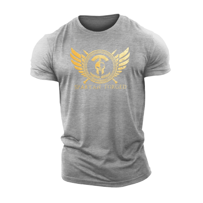 Koszulka Spartan Forged Chest Emblem Gold - Gym - Ironfit PL