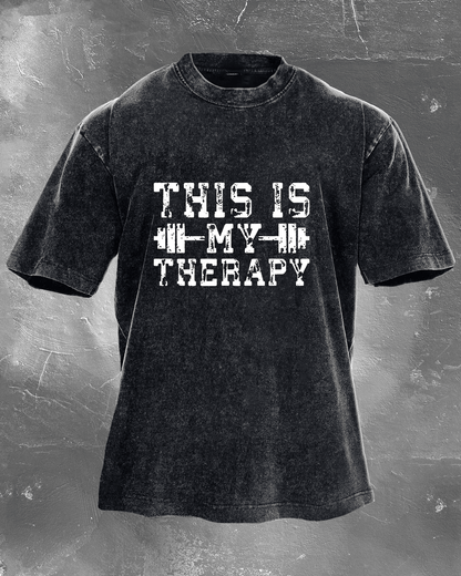 KOSZULKA THIS IS MY THERAPY WASHED - Ironfit PL