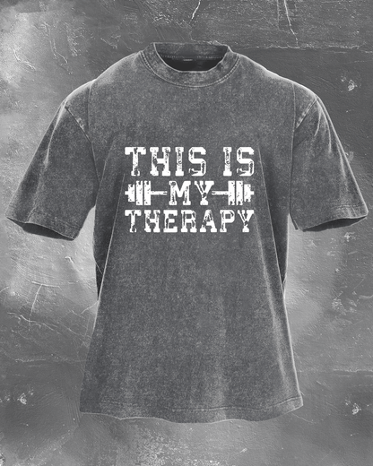 KOSZULKA THIS IS MY THERAPY WASHED - Ironfit PL