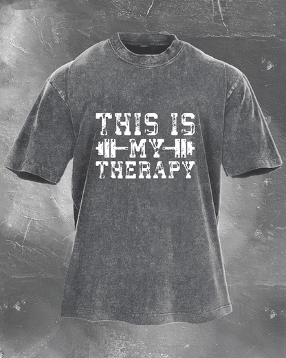 KOSZULKA THIS IS MY THERAPY WASHED - Ironfit PL