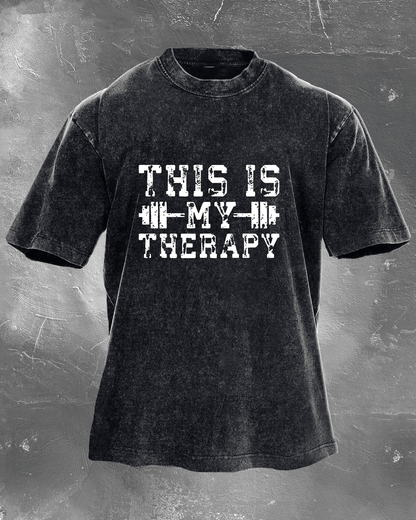 KOSZULKA THIS IS MY THERAPY WASHED - Ironfit PL