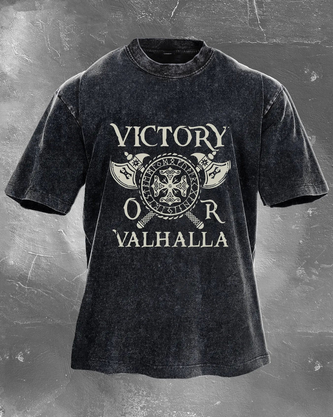 KOSZULKA VICTORY OR VALHALLA WASHED - Ironfit PL