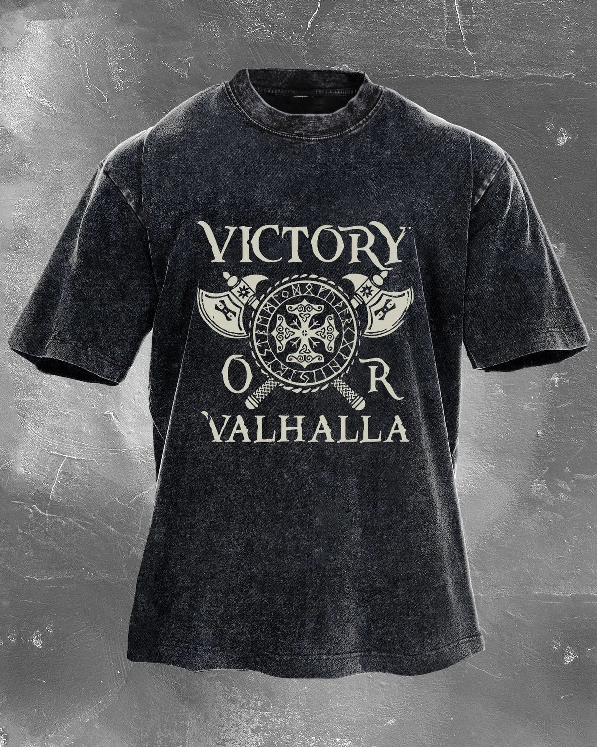 KOSZULKA VICTORY OR VALHALLA WASHED - Ironfit PL