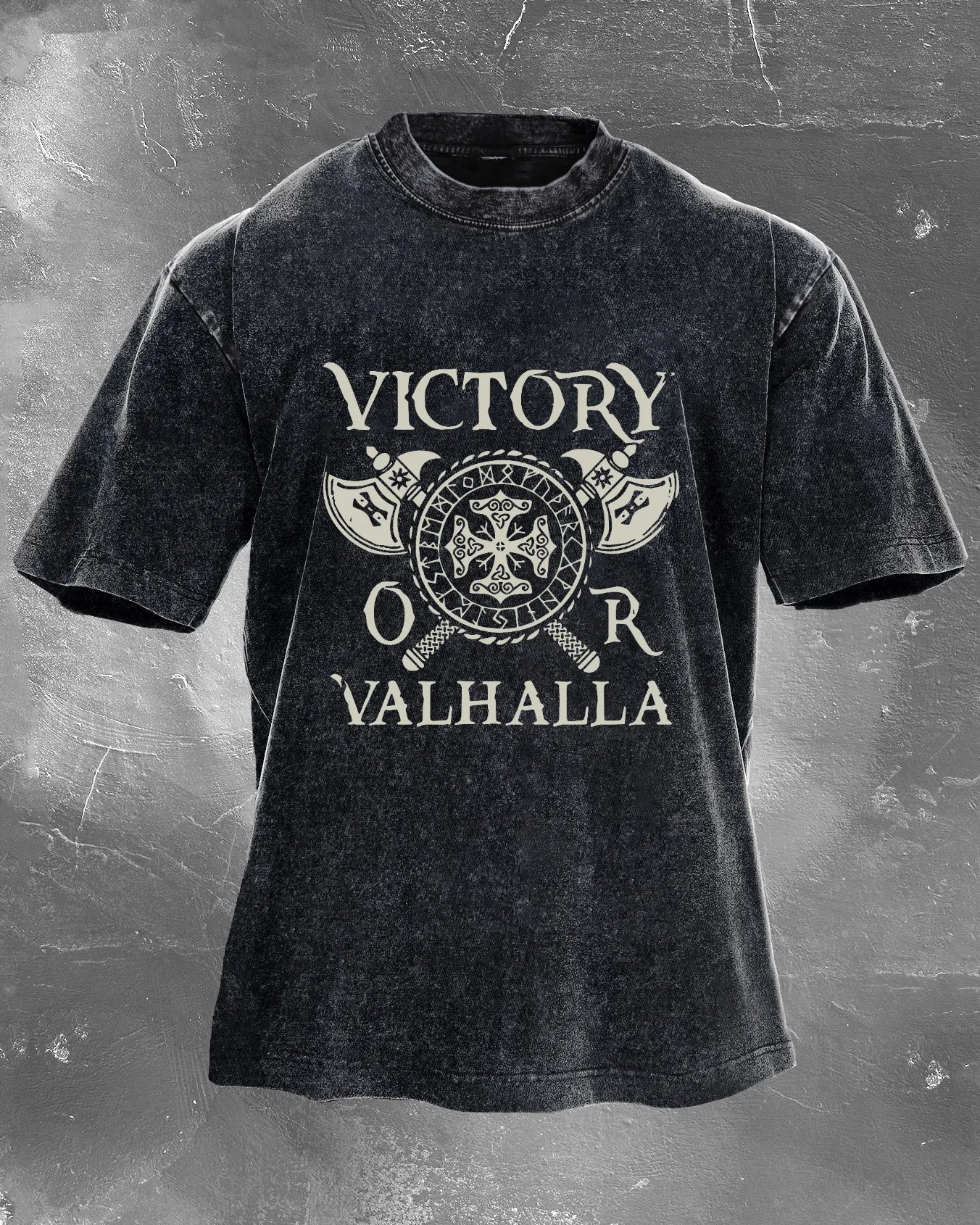 KOSZULKA VICTORY OR VALHALLA WASHED - Ironfit PL