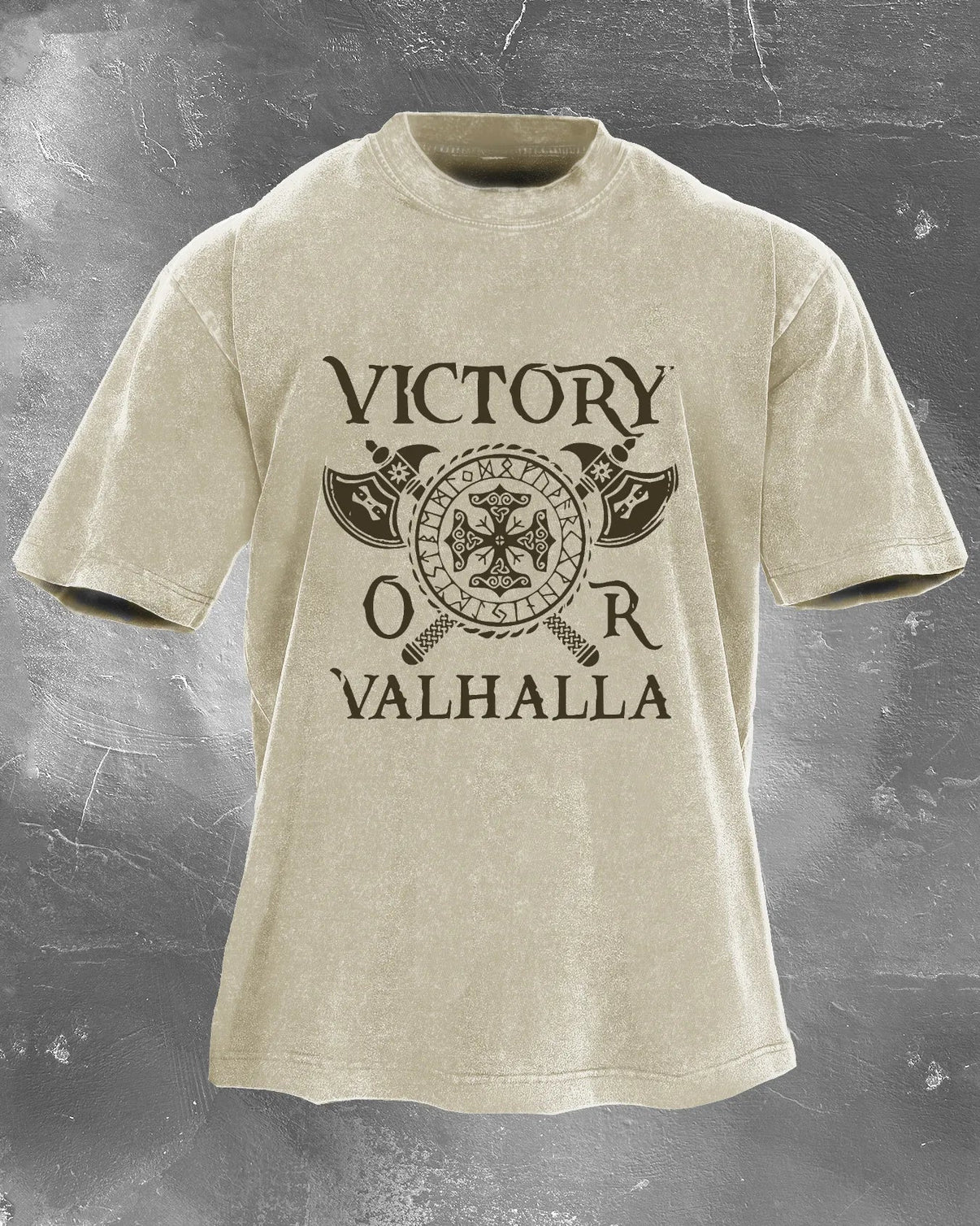 KOSZULKA VICTORY OR VALHALLA WASHED - Ironfit PL