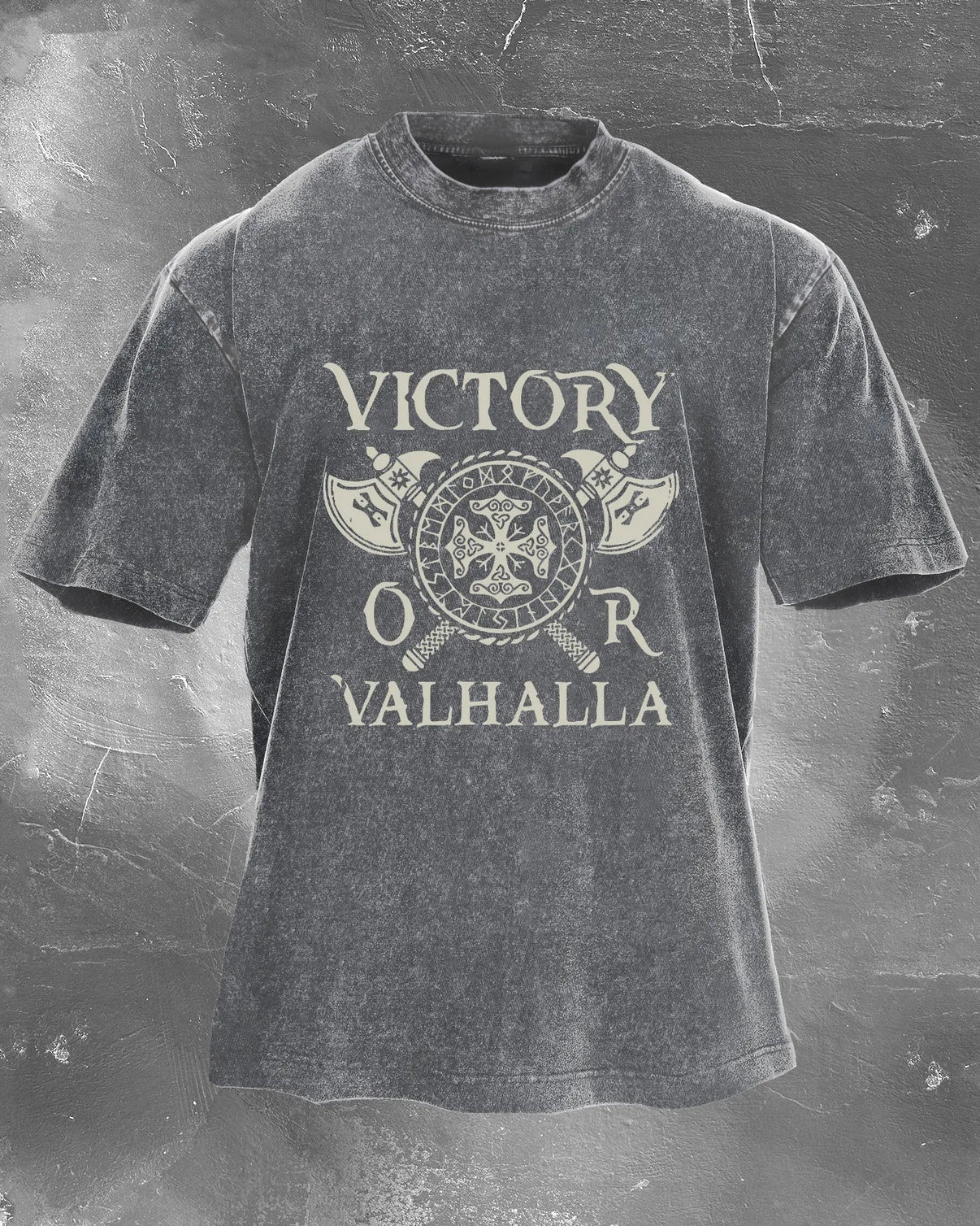 KOSZULKA VICTORY OR VALHALLA WASHED - Ironfit PL