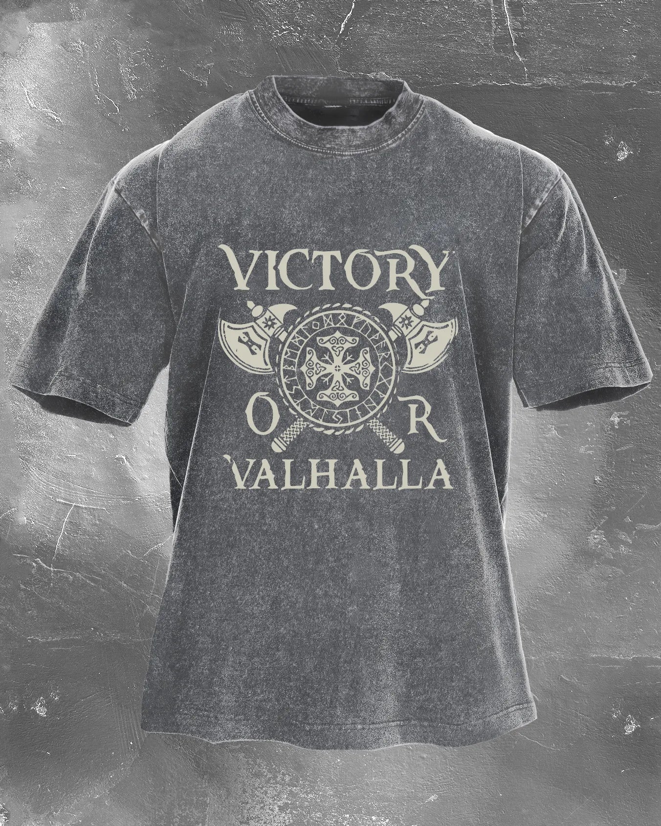 KOSZULKA VICTORY OR VALHALLA WASHED - Ironfit PL