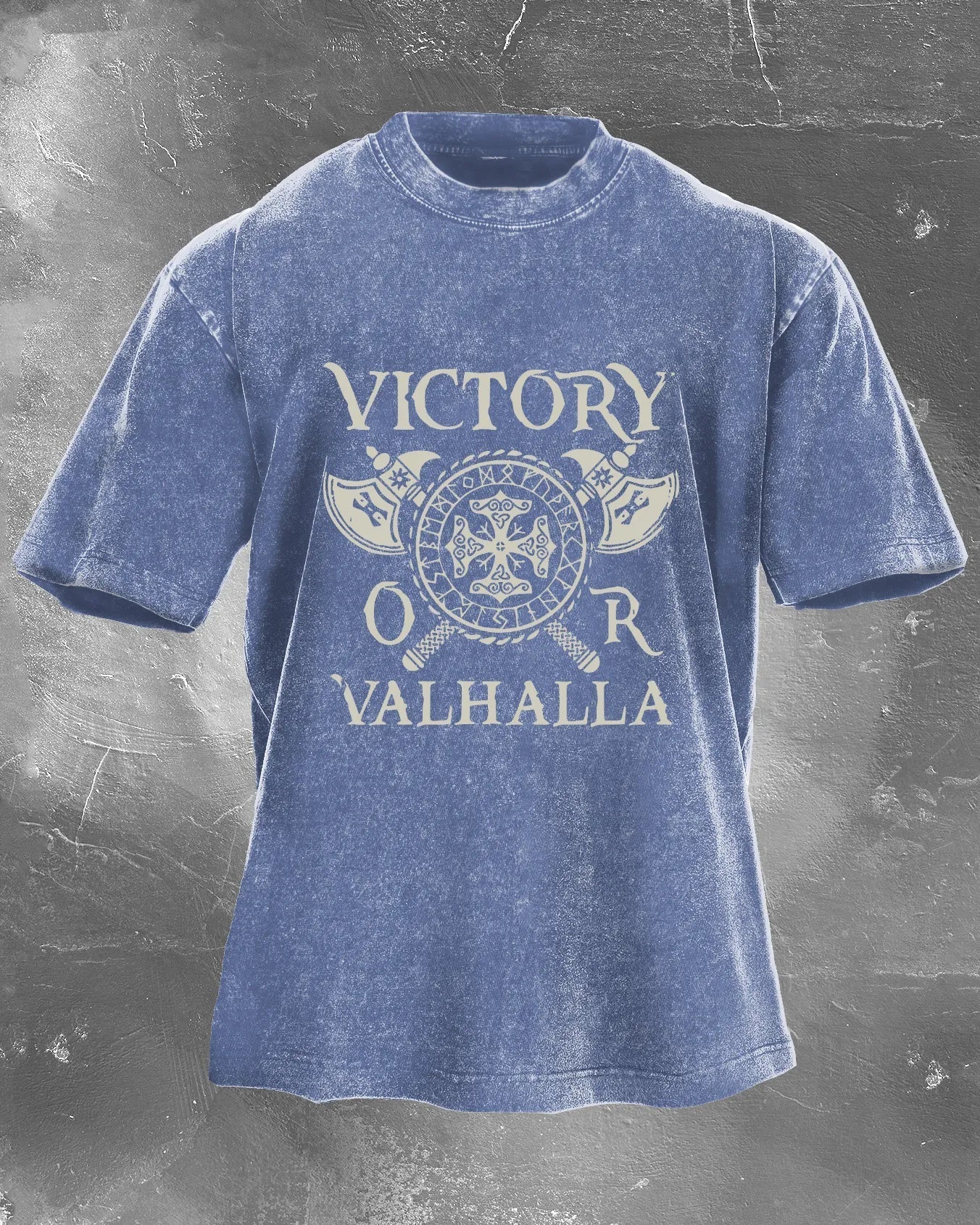 KOSZULKA VICTORY OR VALHALLA WASHED - Ironfit PL