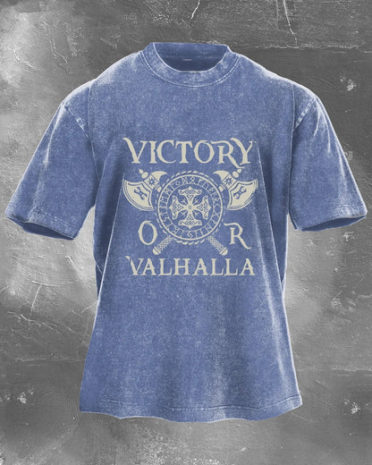 KOSZULKA VICTORY OR VALHALLA WASHED - Ironfit PL