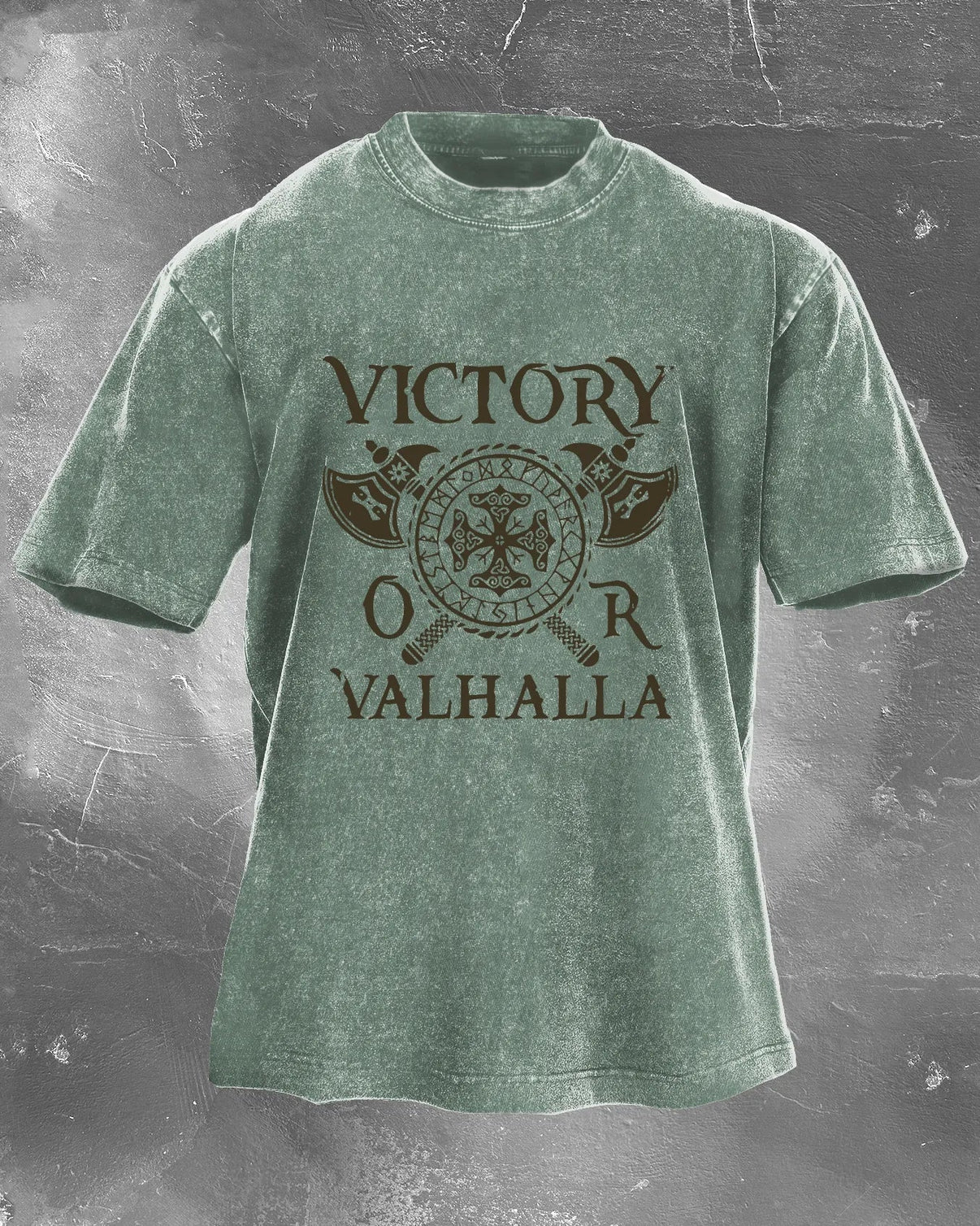 KOSZULKA VICTORY OR VALHALLA WASHED - Ironfit PL