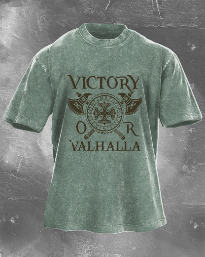 KOSZULKA VICTORY OR VALHALLA WASHED - Ironfit PL