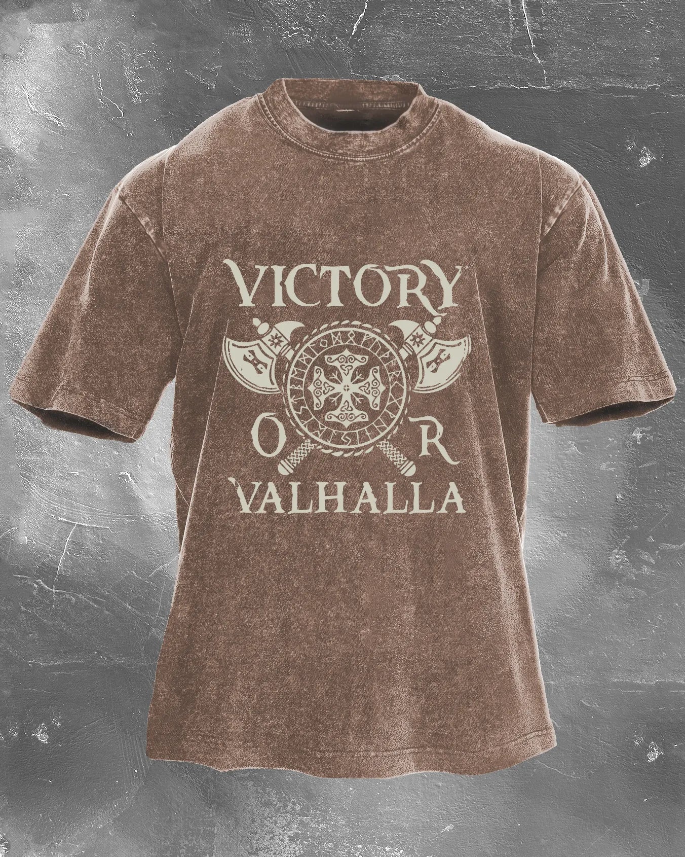 KOSZULKA VICTORY OR VALHALLA WASHED - Ironfit PL