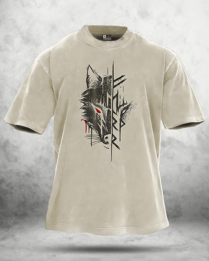 KOSZULKA WOLF RED EYE WASHED - Ironfit PL