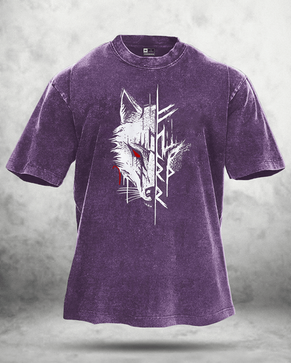 KOSZULKA WOLF RED EYE WASHED - Ironfit PL