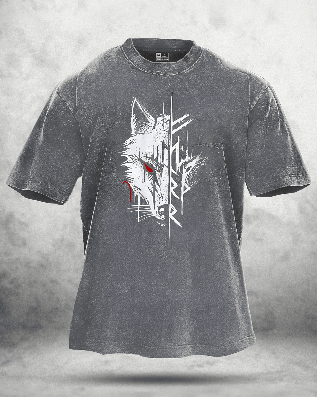 KOSZULKA WOLF RED EYE WASHED - Ironfit PL